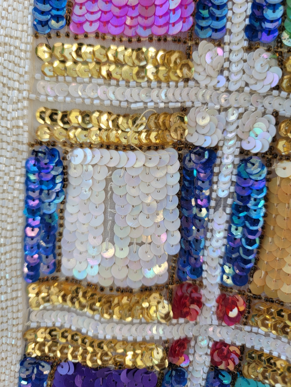Vintage 80s Laurence Kazar 3X Silk Multicolor Sequin Beaded Jacket Dolly chic - Picture 7 of 15